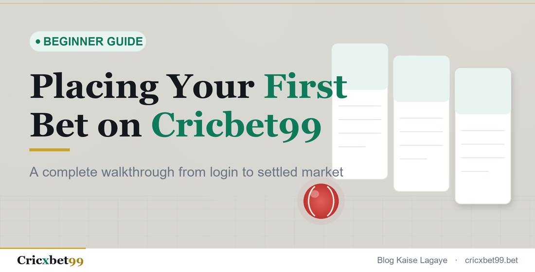 Placing a first bet on the Cricbet99 exchange with stake and exposure shown on screen