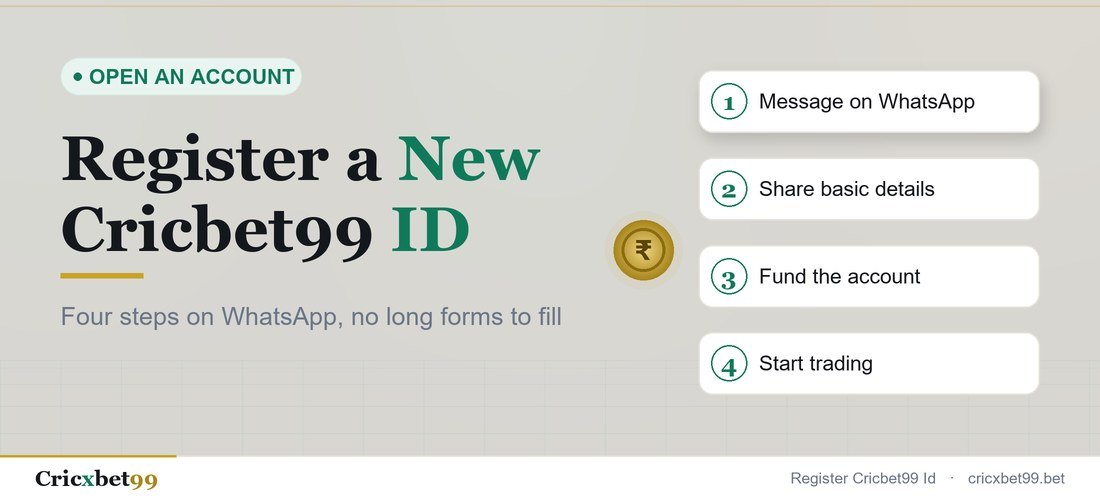 Registering a new Cricbet99 ID over WhatsApp with an account manager on a mobile phone